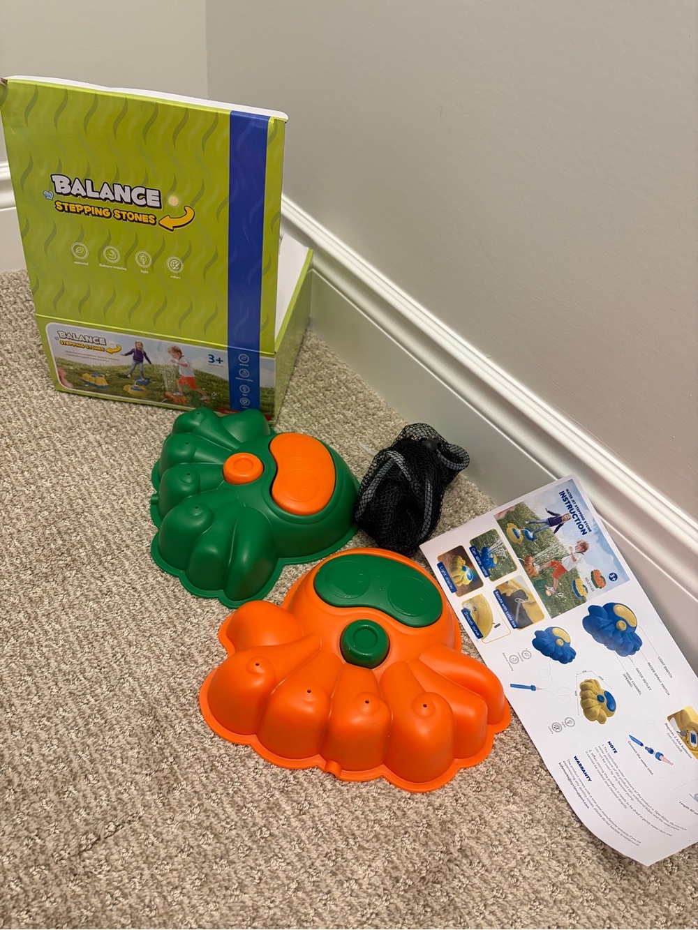 Balance Stepping Stones Kids Toy - Green & Orange Sprays Water